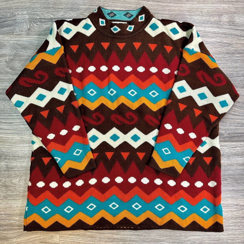 80s Moda Internazionale Forelli Italian Acrylic Tailored Sweater 3XL